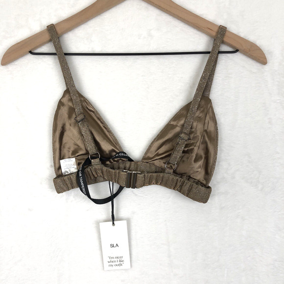NWT SLA The Label Astrid Bralette Sz XS Bronze Metallic Sparkly NEW - Picture 2 of 10